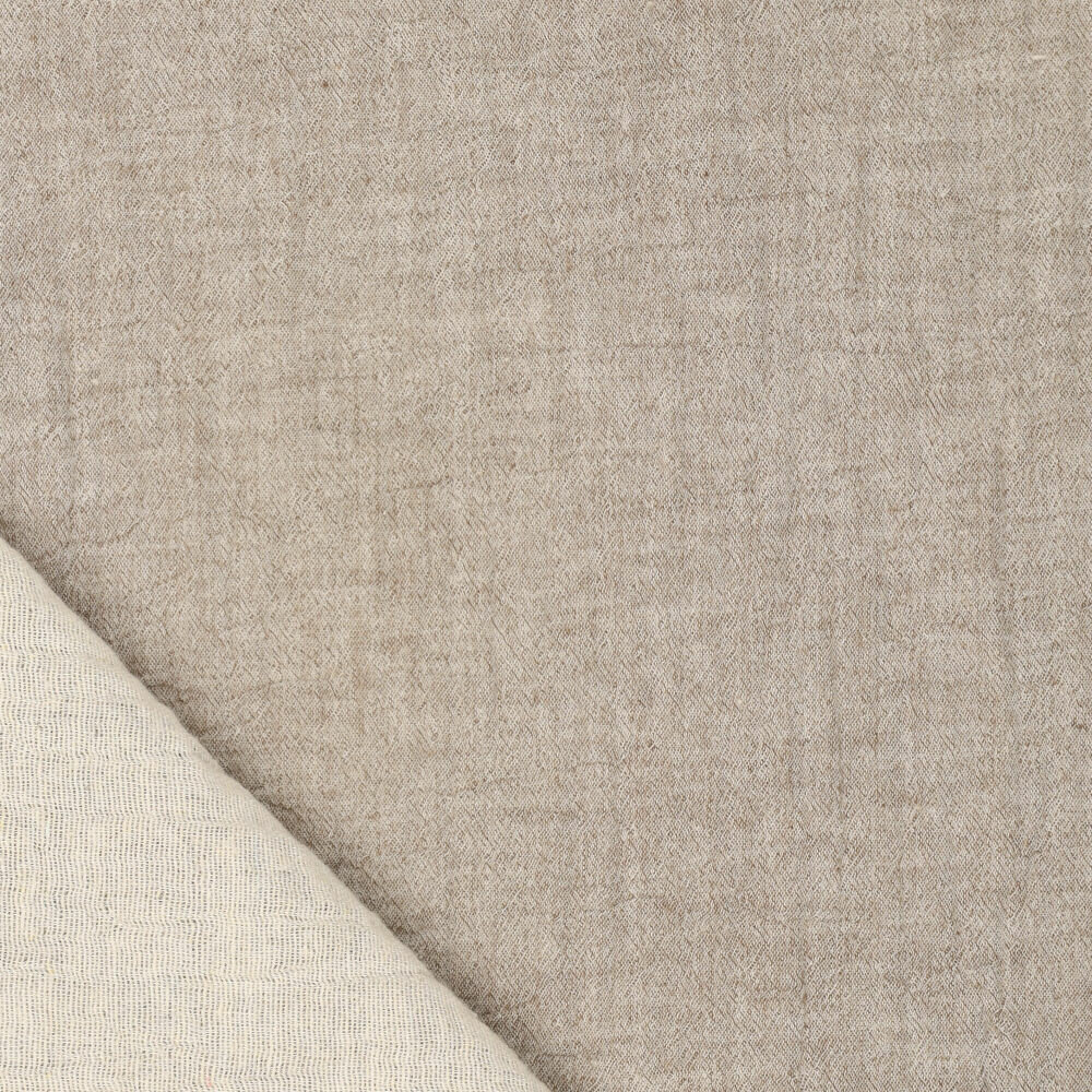 Baumwoll Musselin melange chambray dunkelsand
