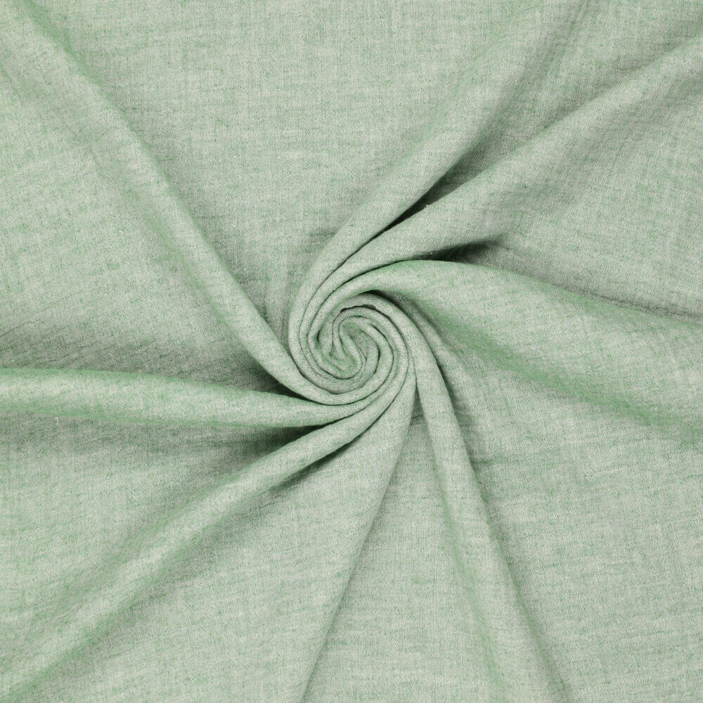 Baumwoll Musselin melange chambray mint