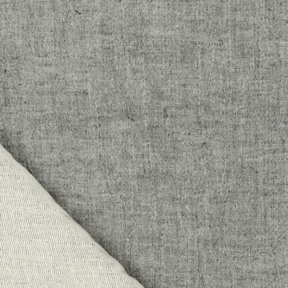 Baumwoll Musselin melange chambray anthrazit