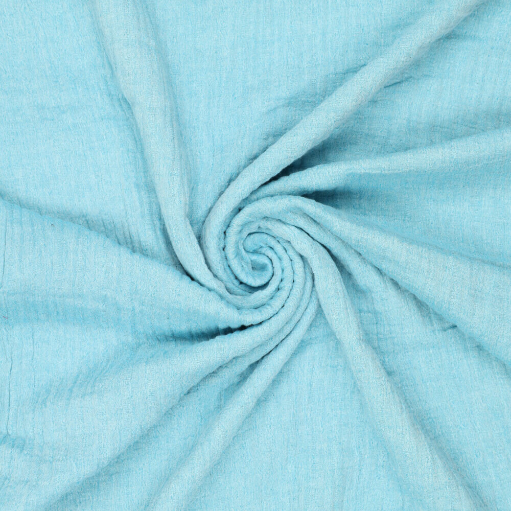 Baumwoll Musselin melange chambray aqua