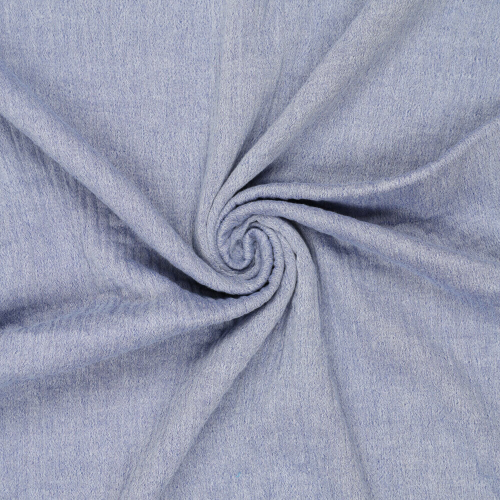 Baumwoll Musselin melange chambray kobalt