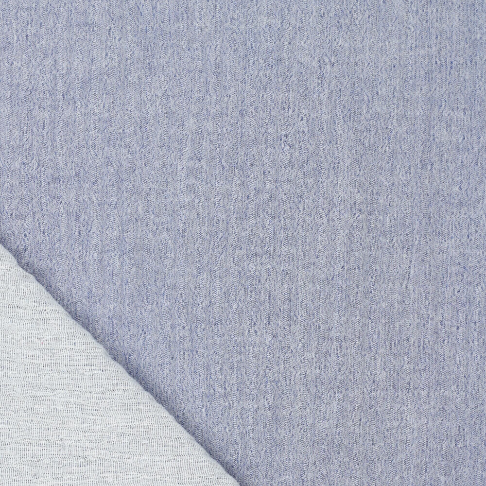 Baumwoll Musselin melange chambray kobalt