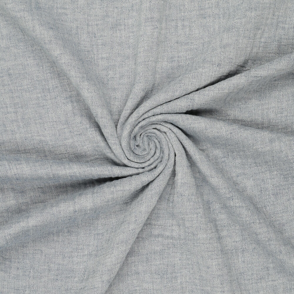 Baumwoll Musselin melange chambray jeans blau