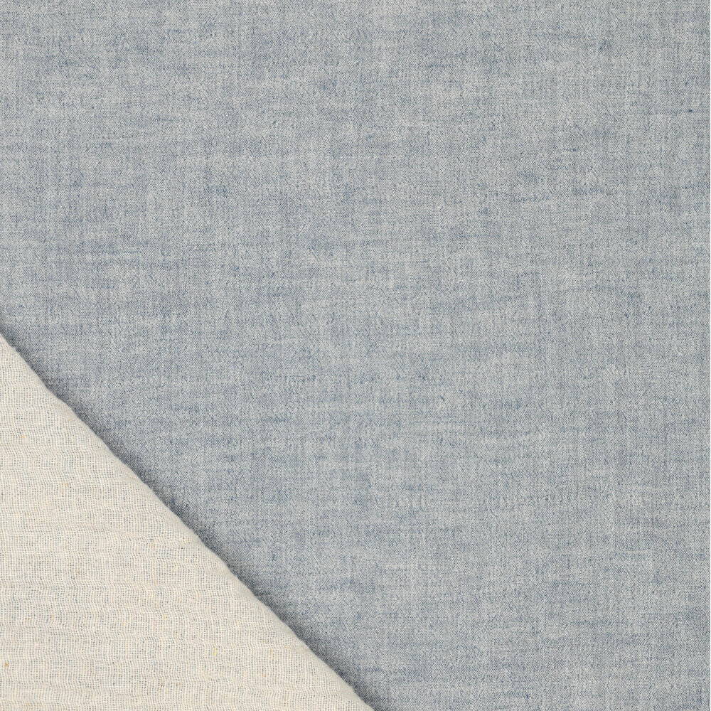 Baumwoll Musselin melange chambray jeans blau
