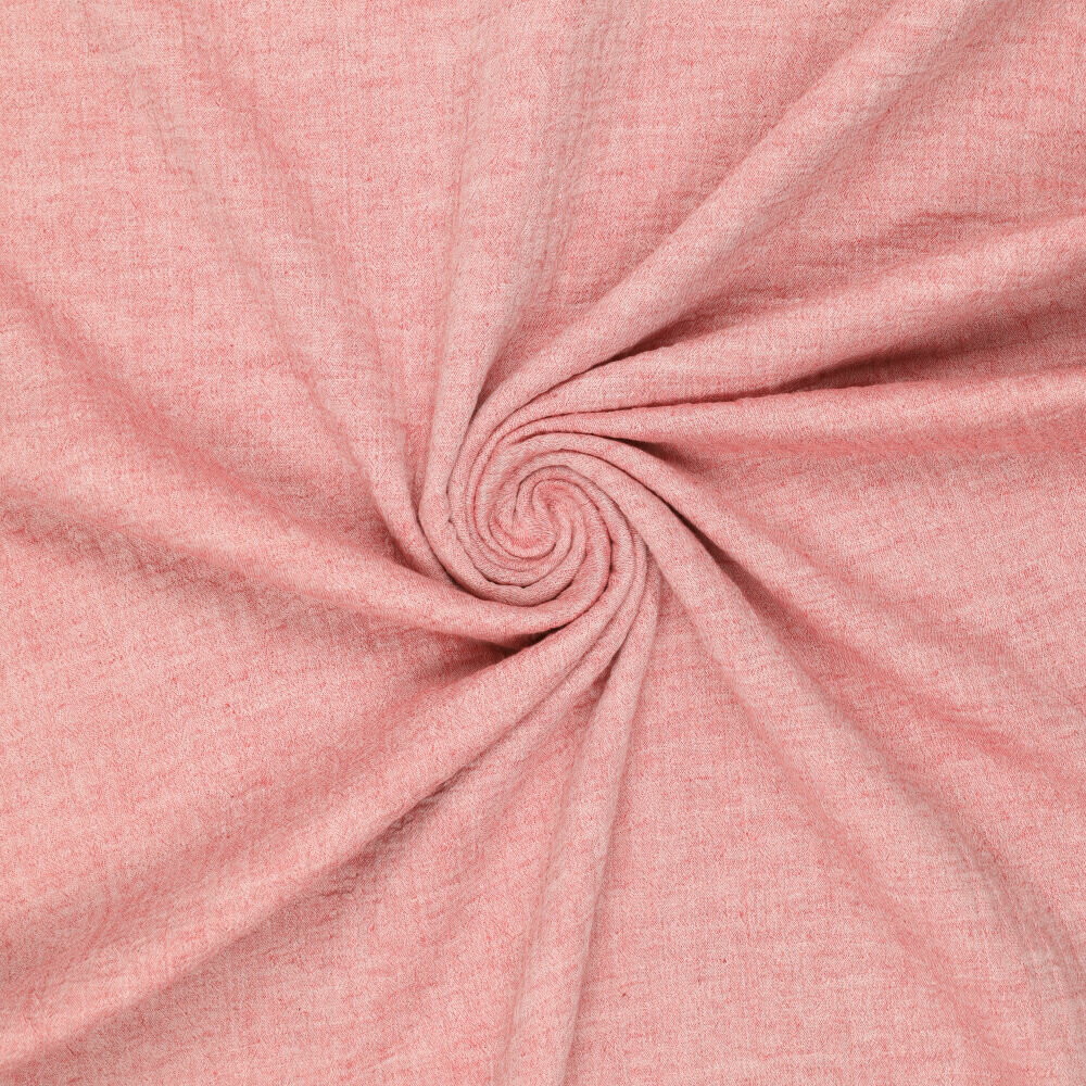 Baumwoll Musselin melange chambray hellrot