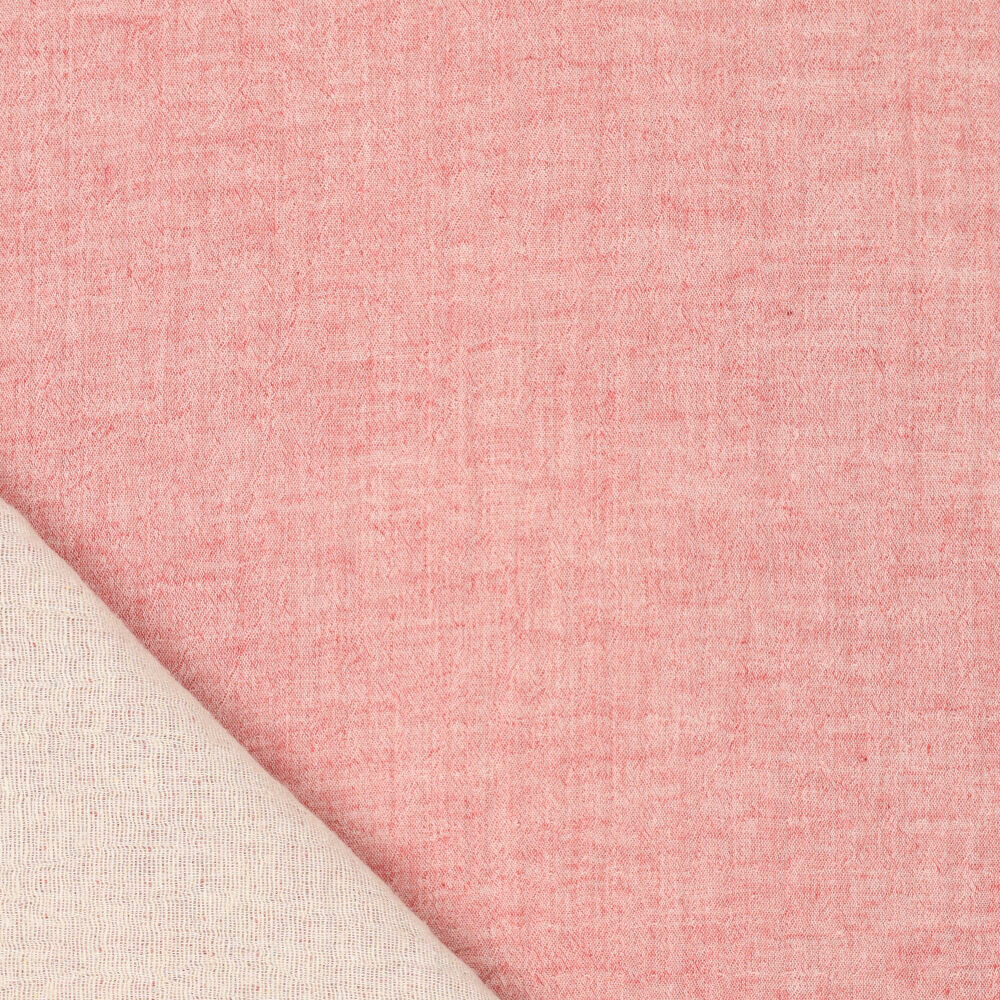 Baumwoll Musselin melange chambray hellrot