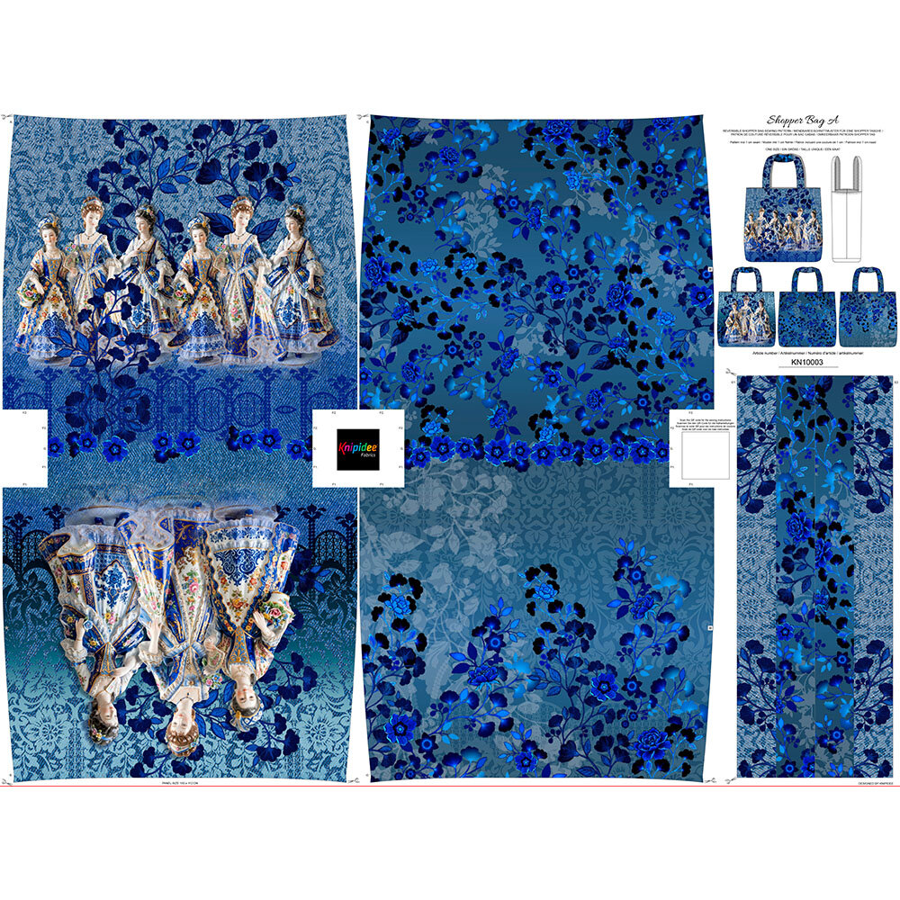 Taschenpanel Canvas Delft Blue Elegance