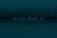 Strickstoff mit Zopfmuster Petrol