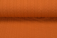 Strickstoff mit Zopfmuster rostorange
