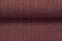 Strickstoff mit Zopfmuster hell aubergine