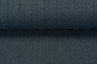Strickstoff mit Zopfmuster metalblau