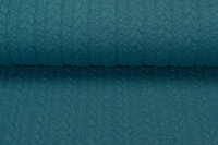 Strickstoff mit Zopfmuster petrol