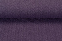 Strickstoff mit Zopfmuster lila