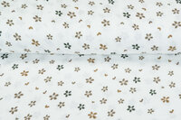 Baumwoll Musselin bedruckt Flower braun
