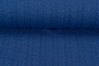 Strickstoff mit Zopfmuster kobalt