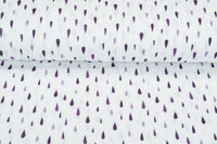 Baumwoll Musselin bedruckt Raindrops lila
