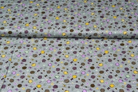 Baumwoll Popeline Bedruckt fruit candy grau-grün