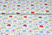 Baumwoll Popeline Bedruckt butterfly limegrün