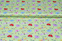 Baumwoll Popeline Bedruckt butterfly hellgrün