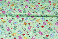 Baumwoll Popeline Bedruckt baby bears hellgrün