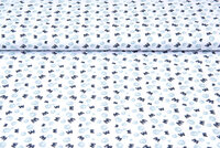 Baumwolljersey bedruckt butterfly weiss-mint