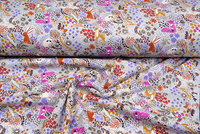 Alpenfleece bedruckt forest animals grau