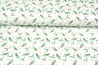 Baumwoll Popeline Bedruckt Weihnachten holly ecru-gold