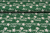 French Terry bedruckt happy new year grün