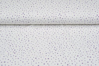 Baumwolljersey bedruckt dots off-white lila