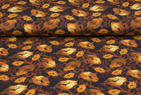 Baumwolljersey bedruckt digital kissing lips rost-gold