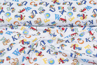 Flanellstoff letters weiss