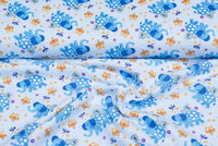 Flanellstoff elephants hellblau