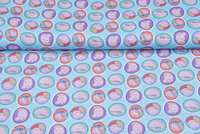 Lizenz Baumwoll Popeline Bedruckt Peppa Pig blau
