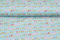 Lizenz Baumwoll Popeline Bedruckt Peppa Pig mint