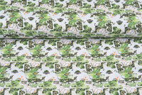 Lizenz Baumwoll Popeline Bedruckt Jurrassic World weiss-grün