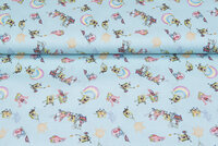 Lizenz Baumwoll Popeline Bedruckt Spongebob mint