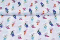 Lizenz Baumwoll Popeline Bedruckt Trolls rainbow