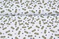 Lizenz Baumwoll Popeline Bedruckt Star Wars weiss