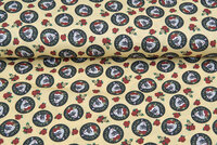 Lizenz Baumwoll Popeline Bedruckt Frida Kahlo gelb