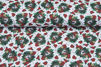 Lizenz Baumwoll Popeline Bedruckt Frida Kahlo grün-weiss