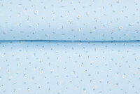 Baumwoll Musselin bedruckt little flowers hellblau