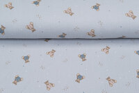 Baumwoll Musselin bedruckt little bears grau