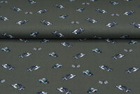 Baumwolljersey bedruckt race cars armeegrün