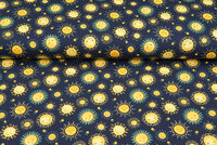 Baumwolljersey bedruckt sunshine dunkelblau