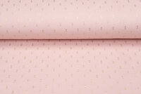 Baumwoll Musselin bedruckt bedrukt Foil Rectangle pastelrosa-gold
