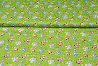 Baumwoll Popeline Bedruckt toy bears grün