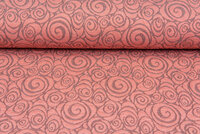 Strickstoff Jacquard retro twill lachsrosa