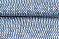 Baumwolljersey embroidered retro metalblau-weiss