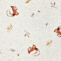 Alpenfleece bedruckt squirrel hellgrau