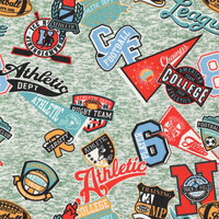 Alpenfleece bedruckt football athletics grün